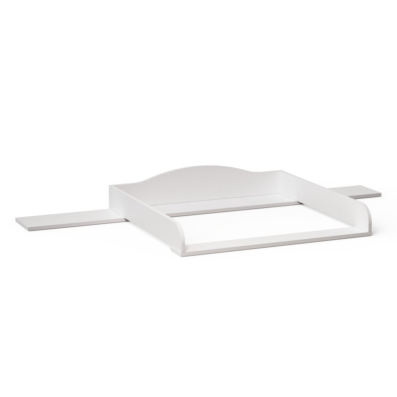 BELLABINO Oti Wickelaufsatz – welliger Wickeltischaufsatz für Malm, Hemnes, Nordli Kommoden (160 cm Breite) – Aufsatz für Wickeltische mit Platzfüller in weiß, 16,5 x 74 x 160 cm (HxTxB)