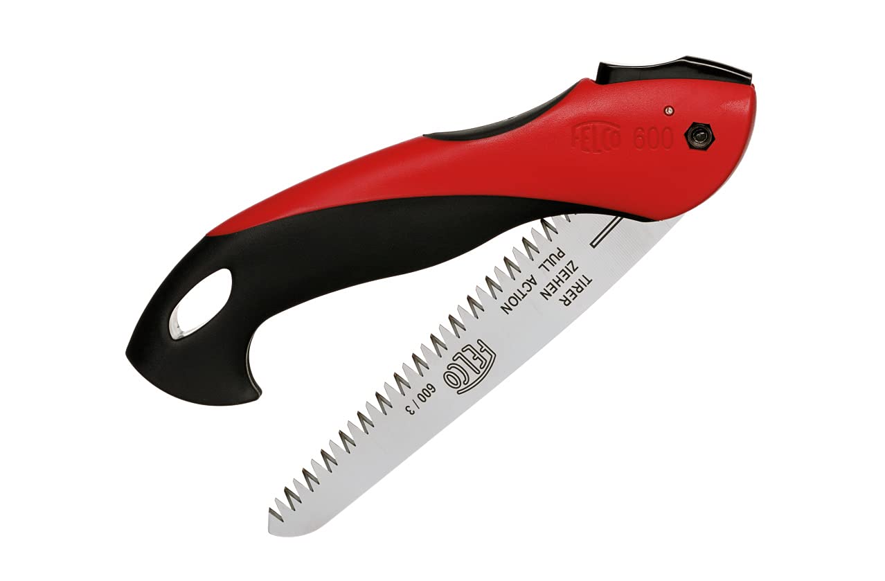 FELCO 600 Säge (Sägeblatt 16 cm, Klappsäge Schnitt-ø 50 mm, Länge 350 mm, ziehender Schnitt, Astsäge klappbar, Baumsäge für Links- und Rechtshänder), 26 x 16 x 12 cm