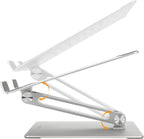 Amazon Basics Verstellbarer ergonomischer Laptopständer mit Wärmeabzug, stufenlose Höhen- und Winkelverstellung, ideal für einen Laptop bis 43,9 cm (17,3 Zoll), 27.9 x 23 x 5.6 cm, Silber