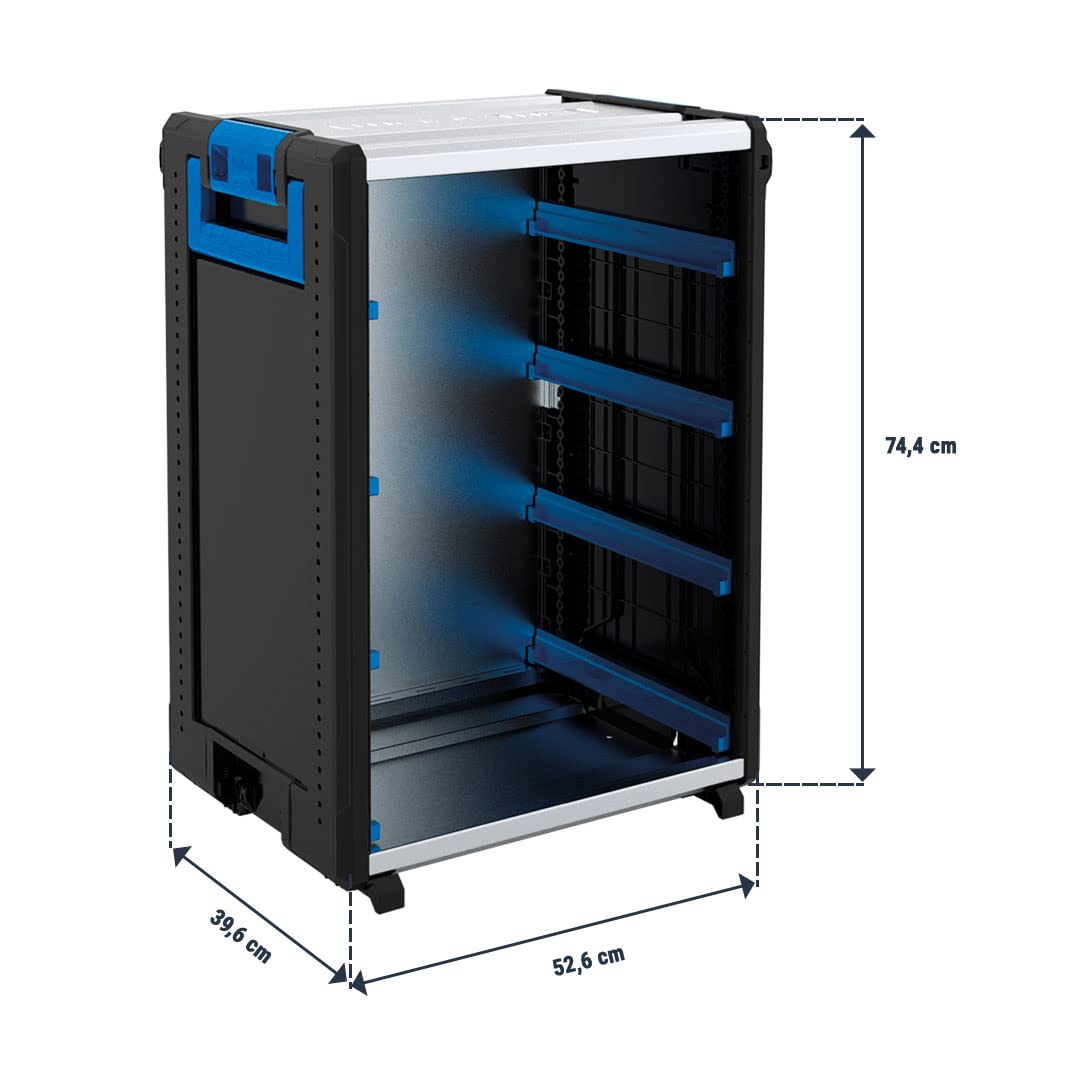 Sortimo WorkMo Modul mit 8 Kofferschienen – Kompatibel mit L-BOXX & Metallkoffern – Sichere Arretierung, modular erweiterbar – Mobile Arbeitsstation für Werkstatt & Transport