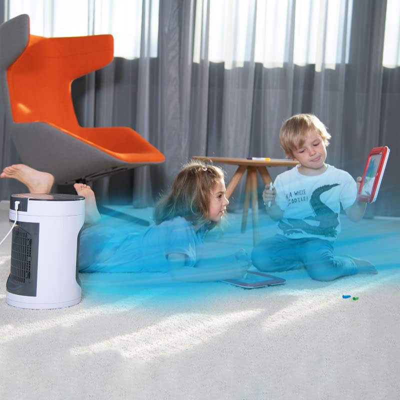 LIVINGTON SmartChill - Klimagerät mit Wasserkühlung - Tragbares Klimagerät mit 3 Stufen - kraftvoller Mini Luftkühler mit Tankvolumen für 12h Kühlung