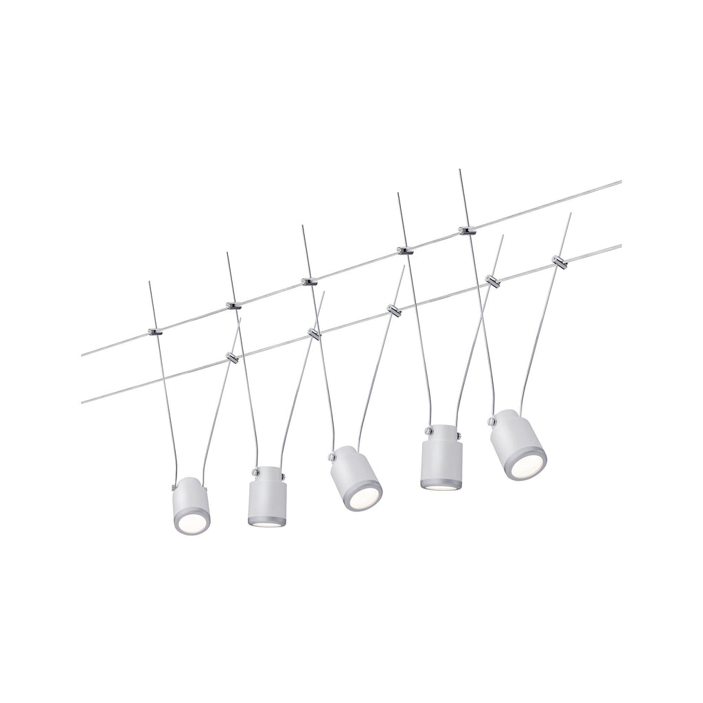 3980 Wire System TunLED 5x4W Weiß/Chrom matt 230/12V 3980 Seilleuchte Seillampe Deckenleuchte Decken