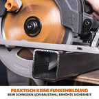 Evolution Handkreissäge R185CCS Kreissäge Tauchsäge 1600W Inkl. Ø 185 mm HM-Sägeblatt Mehrzweck Multi-Material-Schneiden Holz, Aluminium, Stahl, Kunststoff | Scie Circulaire mit Führungsschiene
