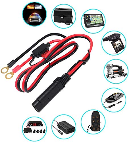 GTIWUNG 2 Stück 2ft SAE Anschluss Kabel mit 10A Sicherung Batterieladekabel für Auto Batterieladung