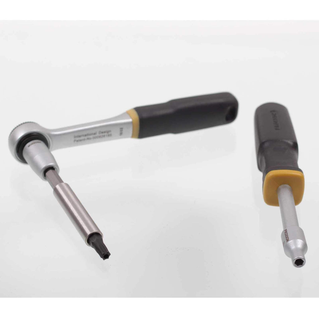Proxxon Steckschlüsselsatz, Schraubersatz mit 1/4"-Umschaltratsche, Schraubendrehergriff und Magnethalter, 39-teiliges Werkzeug-Set mit Stahlkasten, 23070
