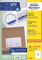 AVERY Zweckform 3478-200 Universal Etiketten (200 plus 20 Klebeetiketten extra, 210x297mm auf A4, bedruckbare Versandetiketten, selbstklebende Versandaufkleber mit ultragrip) 220 Blatt, weiß