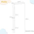 Babykajo Betthimmel Stange - Montierbare Himmelstange für Babybetten. Gestell aus Metall für Babybett Himmel Jungen und Mädchen - Gestell ohne Betthimmel.