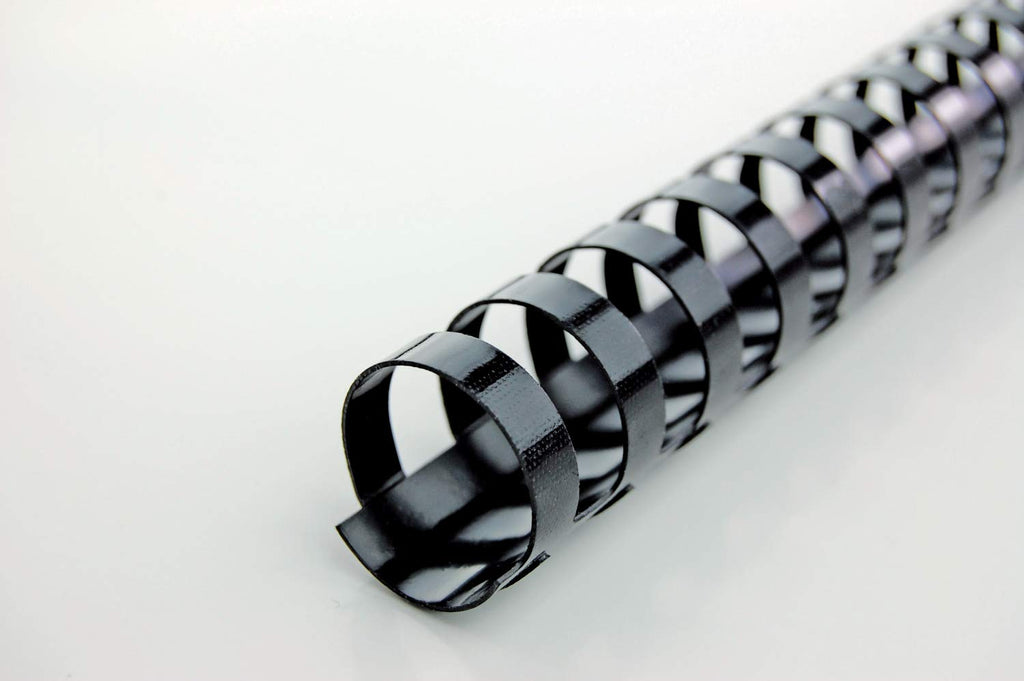 GBC 335000 Binderücken Plastik, A4, 21 Ringe, oval 32 mm, für 280 Blatt, schwarz (50 Stk)