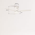 CREATE / WINDCALM M/Deckenventilator ABS mit Beleuchtung Weiß mit Fernbedienung / 40W, Leise, Ø132cm, 6 Geschwindigkeiten, Timer, DC-Motor, Sommer-Winterbetrieb