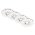 BRILONER - 4er Set Einbauleuchten Decke LED, Einbaulampen ultraflach, Einbaustrahler Bad, Badeinbaustrahler IP44, 4,9 Watt, 480 Lumen, Badezimmer, warmweiße Lichtfarbe, 90x25 mm (DxH), Weiß