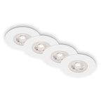 BRILONER - 4er Set Einbauleuchten Decke LED, Einbaulampen ultraflach, Einbaustrahler Bad, Badeinbaustrahler IP44, 4,9 Watt, 480 Lumen, Badezimmer, warmweiße Lichtfarbe, 90x25 mm (DxH), Weiß
