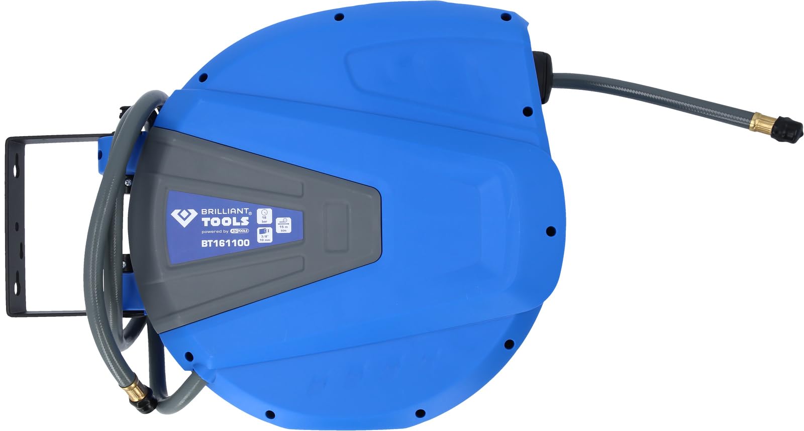 BRILLIANT TOOLS BT161100 DL-Schlauchaufroller Ø10mm, Anschluß 3/8", PVC [Powered by KS TOOLS]