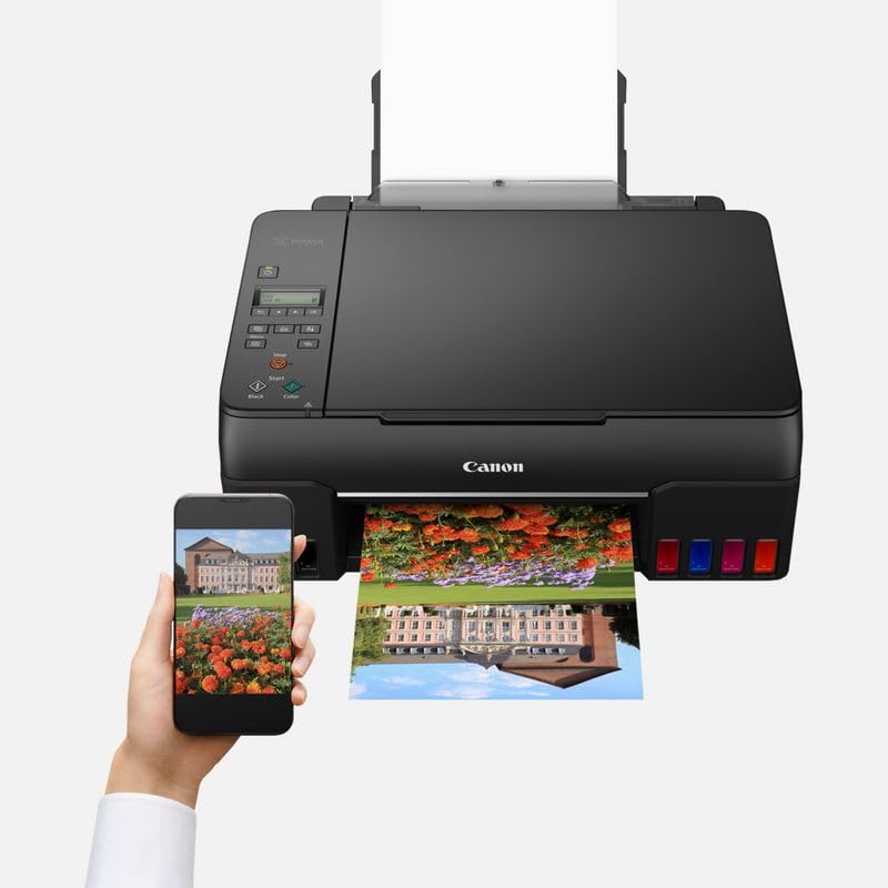 Canon PIXMA G650 MegaTank Drucker Tintenstrahldrucker Scanner Kopierer (4.800 x 1.200 dpi, Fotodrucker 10x15 cm,, LC Display, WLAN, Wireless Printing, Auto Power On/Off) schwarz