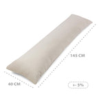 Totsy Baby Seitenschläferkissen mit Bezug Velvet 40 x 145 cm - Komfortkissen Schlafkissen Seitenschläfer Body Pillow Seitenschlafkissen Beige