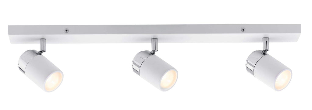 Paulmann 66713 Spotlight Zyli IP44 Balken max 3x10W GU10 Weiß/Chrom 230V Metall 667.13 Deckenleuchte Lampe LED Deckenlampe ohne Leuchtmittel