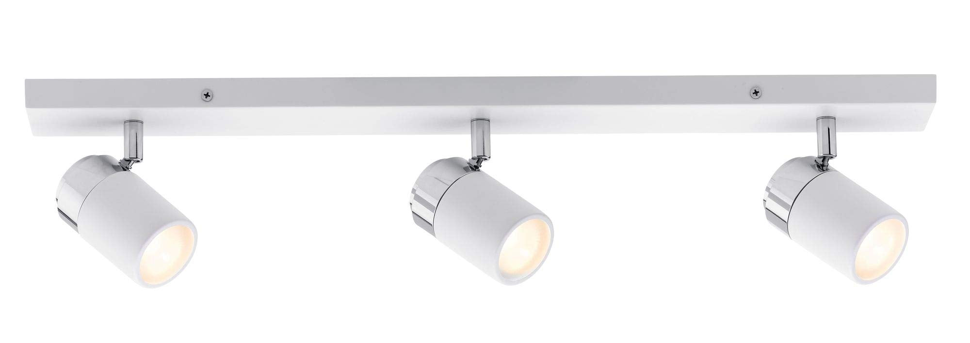 Paulmann 66713 Spotlight Zyli IP44 Balken max 3x10W GU10 Weiß/Chrom 230V Metall 667.13 Deckenleuchte Lampe LED Deckenlampe ohne Leuchtmittel