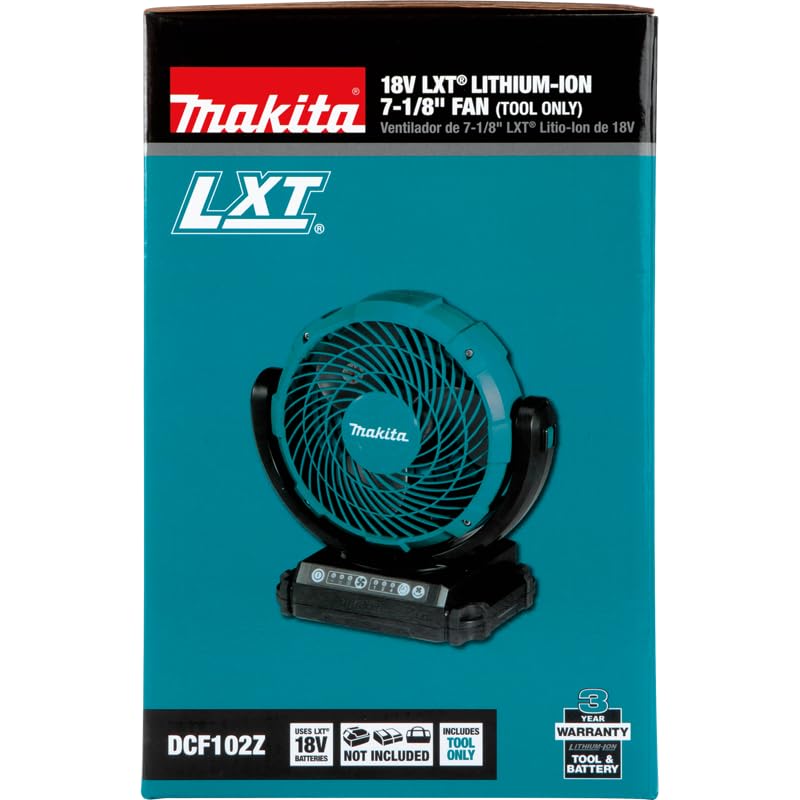 Makita DCF102Z Akku Lüfter 18 V (ohne Akku, ohne Ladegerät), Blau, 101