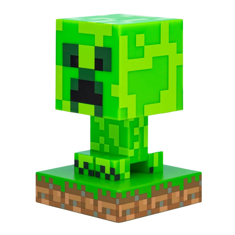 Minecraft Creeper Licht, 3D Lampe - Offiziell lizenziert, Nachtlicht - 12 cm hoch, Batteriebetrieben, Gaming-Raum & Schlafzimmerdeko, Grün