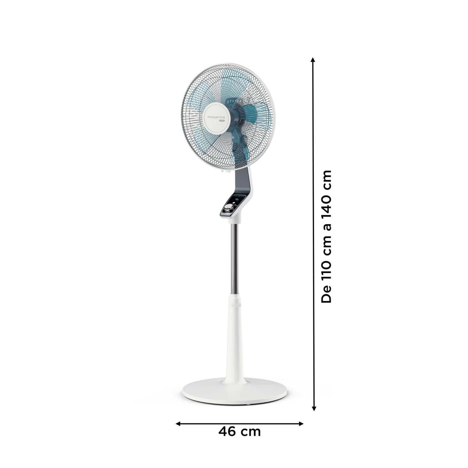 Rowenta Standventilator Turbo Silence Extreme, 4 Geschwindigkeitsstufen, Nachtmodus, Turbostufe, automatische Oszillation, bis zu 80 m³/Min. Luftzirkulation, Ventilator leise, weiß/schwarz, VU5640