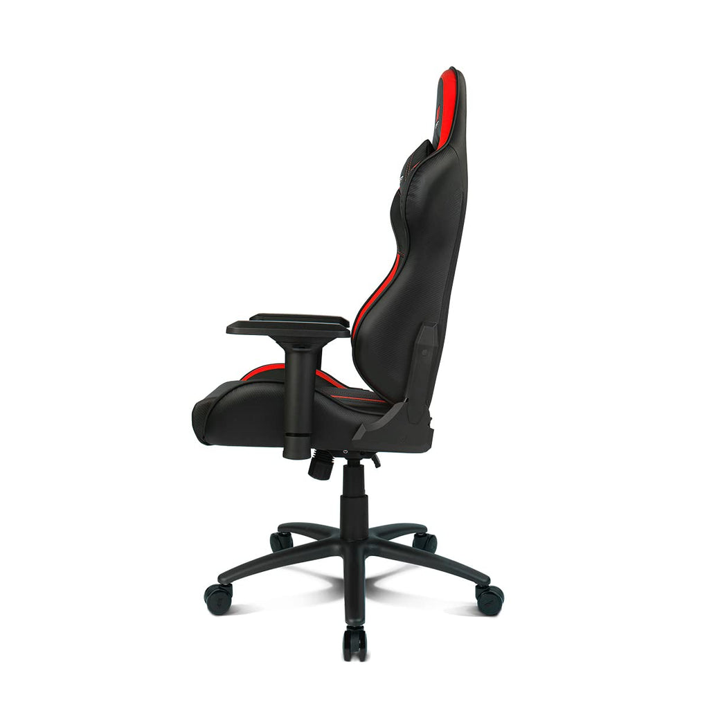 DRIFT GAMING DR350 – Ergonomischer Profi-Gaming-Stuhl mit 4D-Armlehnen, Lenden- und Nackenkissen, 135° neigbar, Leise Rollen, Schwarz-Rot