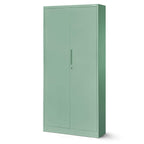 Jan Nowak Aktenschrank C001H Büroschrank Metallschrank Aufbewahrungsschrank 4 verstellbare Fachböden Pulverbeschichtet Abschließbar 195 cm x 90 cm x 40 cm (Pastellgrün)