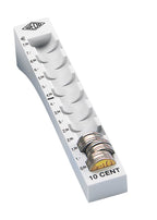 Wedo 161700837 Münzrillen-Komplett-Set (aus Kunststoff, 8 Stück, lose, 27,2 x 18 x 4,4 cm) lichtgrau