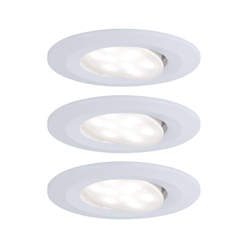 Paulmann 99931 LED Einbauleuchte Calla rund 3er Set incl 3x5.2 W IP65 dimmbar Einbaustrahler Weiß matt Schranklicht Kunststoff Einbaulampe 4000K