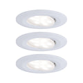 Paulmann 99931 LED Einbauleuchte Calla rund 3er Set incl 3x5.2 W IP65 dimmbar Einbaustrahler Weiß matt Schranklicht Kunststoff Einbaulampe 4000K
