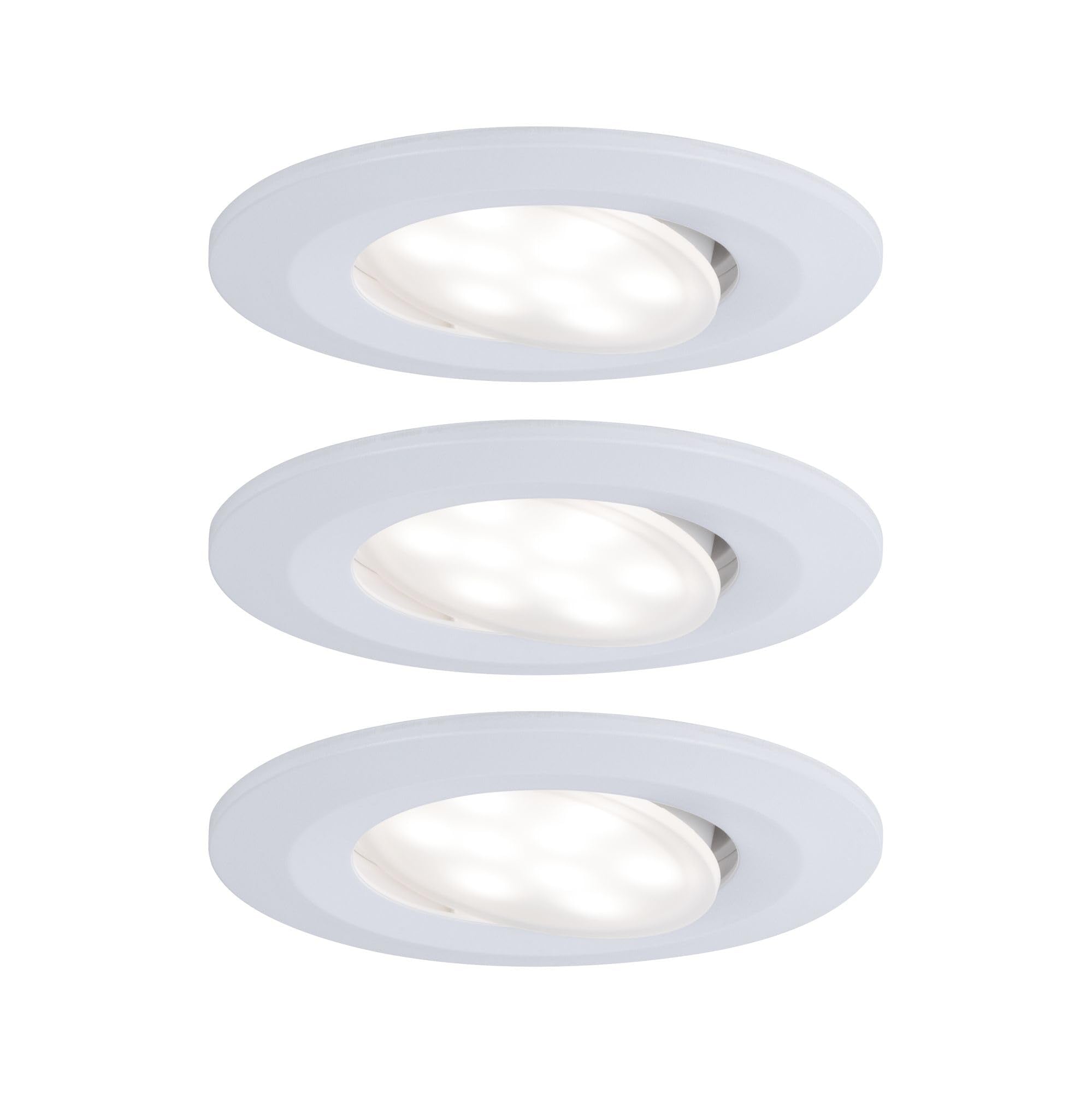 Paulmann 99931 LED Einbauleuchte Calla rund 3er Set incl 3x5.2 W IP65 dimmbar Einbaustrahler Weiß matt Schranklicht Kunststoff Einbaulampe 4000K