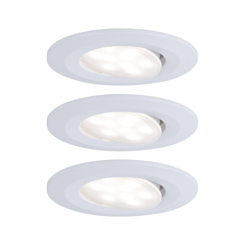 Paulmann 99931 LED Einbauleuchte Calla rund 3er Set incl 3x5.2 W IP65 dimmbar Einbaustrahler Weiß matt Schranklicht Kunststoff Einbaulampe 4000K
