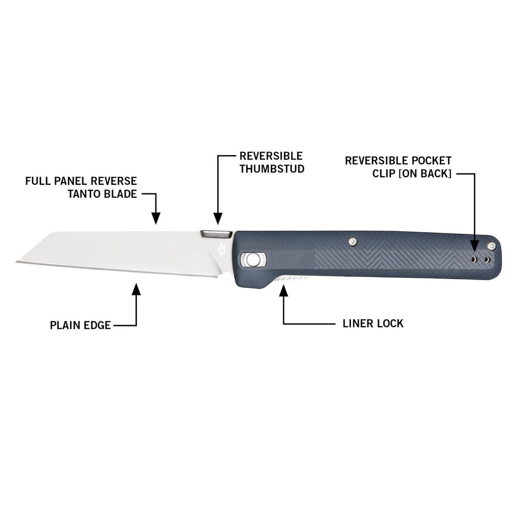 Gerber Taschenmesser mit Gürtelclip, Pledge, 7Cr17MoV Edelstahlklinge im Reverse-Tanto-Look, Griffschalen aus glasfaserverstärktem Nylon, Klingenlänge: 9,2 cm, 1067369