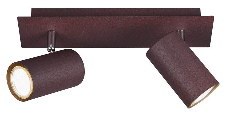 Trio Leuchten Deckenleuchte Marley 802400224, Metall rostfarbig, Spotbalken 2-flammig, exkl. 1 x GU10