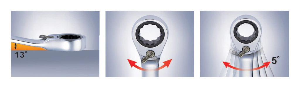 KS Tools 503.5913 DUO GEARplus Ringmaulschlüssel,Maul-Ratschenfunktion 13mm, umschaltbar