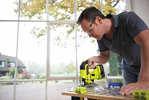 RYOBI 18 V ONE+ Akku-Stichsäge R18JS-0 (max. Schnitttiefe Holz: 101mm, Hublänge 25mm, stufenlose Hubzahlregulierung, werkzeugloser Sägeblattwechsel, inkl. Stichsägeblatt, ohne Akku & Ladegerät)