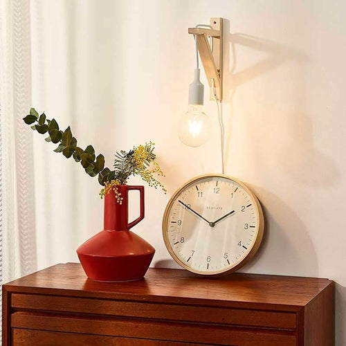 BarcelonaLED Wandleuchte, LED, nordisch, Geodreieck aus Holz und Silikonanhänger für E27-Sockel 2 Jahre Garantie Modern weiß