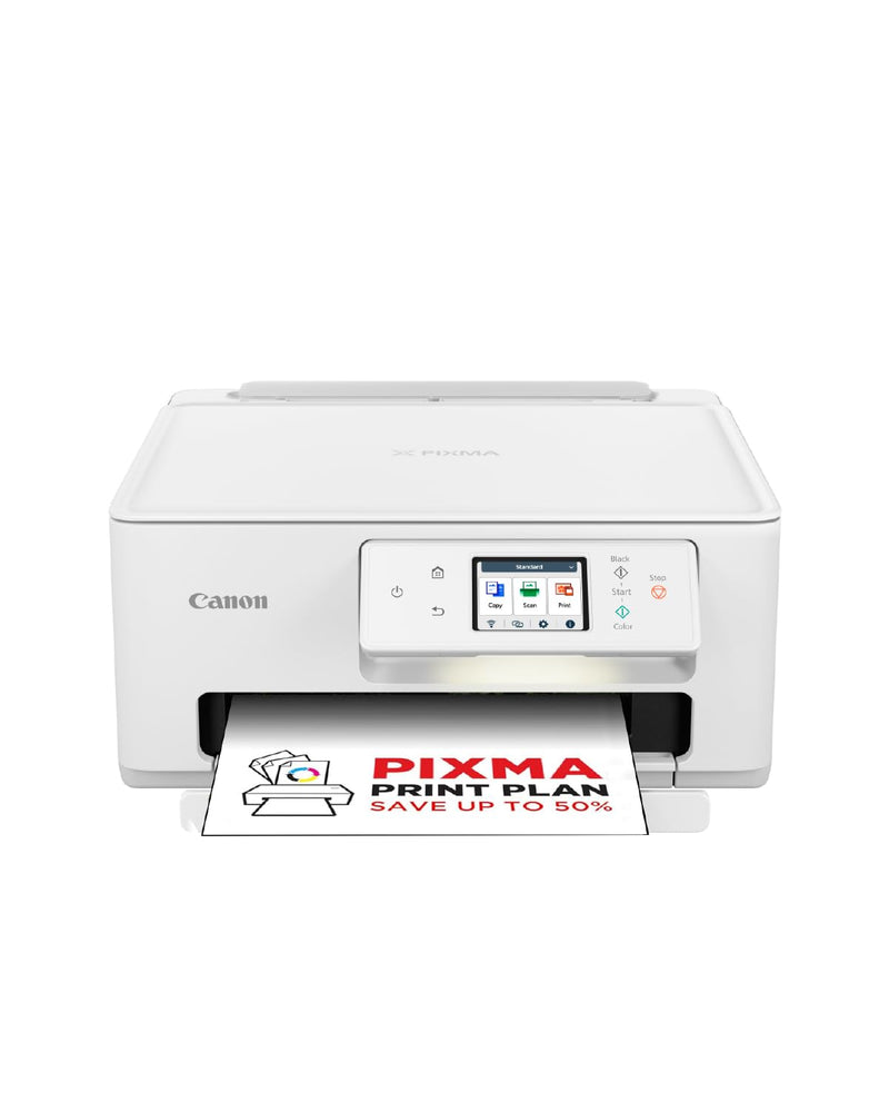 Canon PIXMA TS7650i Multifunktionsdrucker 3in1 (Tintenstrahl,Drucken, Kopieren, Scannen, A4, 6,7 cm Touch LCD, WLAN, Duplexdruck, 2 Papierzuführungen, kompatibel mit Pixma Print Plan ABO) Weiß