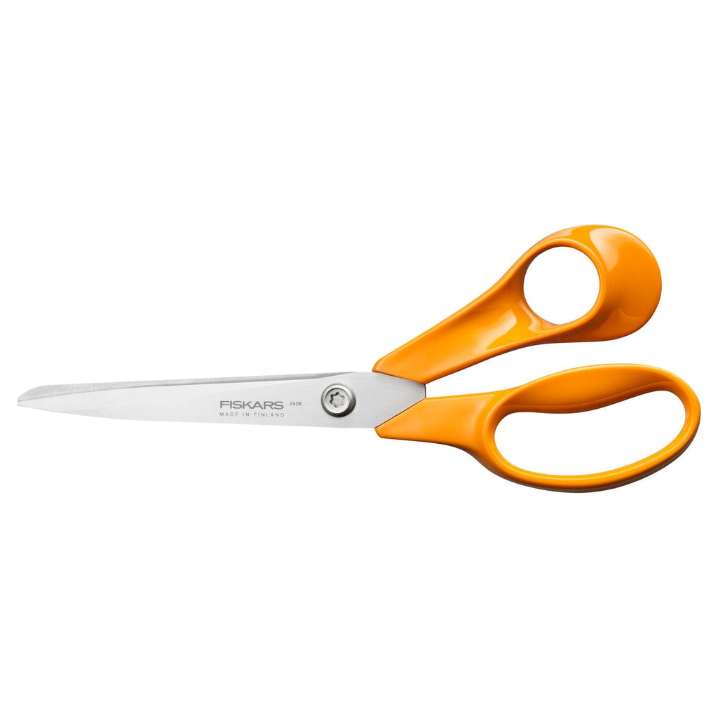 Fiskars Classic Universal-Küchenschere, Rechtshändig, Gesamtlänge: 21 cm, Verbesserte Torx-Schraube und ergonomischerer Griff, Nachhaltige Verpackung, Qualitätsstahl/Kunststoff, Orange, 1075031
