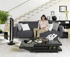 Rowenta VU6670 Eole Infinite, Turmventilator, Timer bis zu 8 Stunden, 3 Geschwindigkeiten, Fernbedienung, automatische Abschaltung, Piano Schwarz
