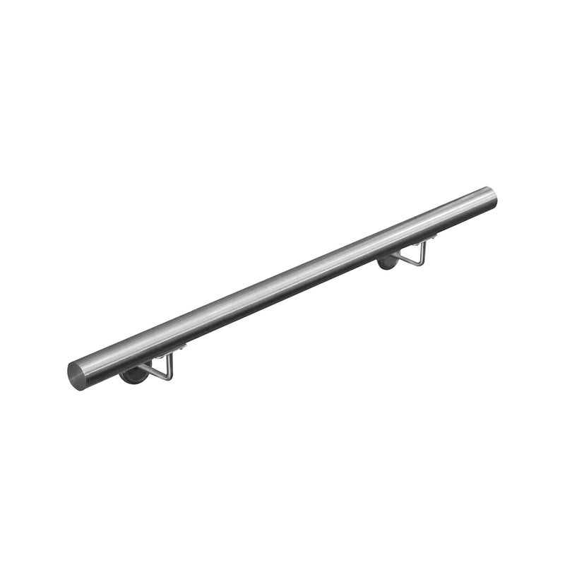 V2Aox Handlauf Treppengeländer aus Edelstahl, Durchmesser: 4,2 cm, Rostfrei & Wetterfest, Inklusive Montagematerial, Halter, Länge: 80 cm