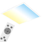 BRILONER - LED Deckenlampe mit Fernbedienung, flach, einstellbar von warmweiß bis kaltweiß, Lampe, Deckenleuchte, Wohnzimmerlampe, LED Panel, Schlafzimmerlampe, 59,5x59,5x6,5 cm, Weiß