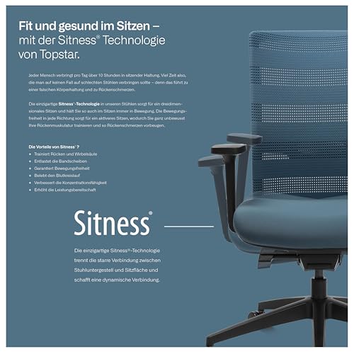 Topstar Bürohocker Sitness Bob Alu poliert schwarz, 57.0 x 38.5 x 38.5