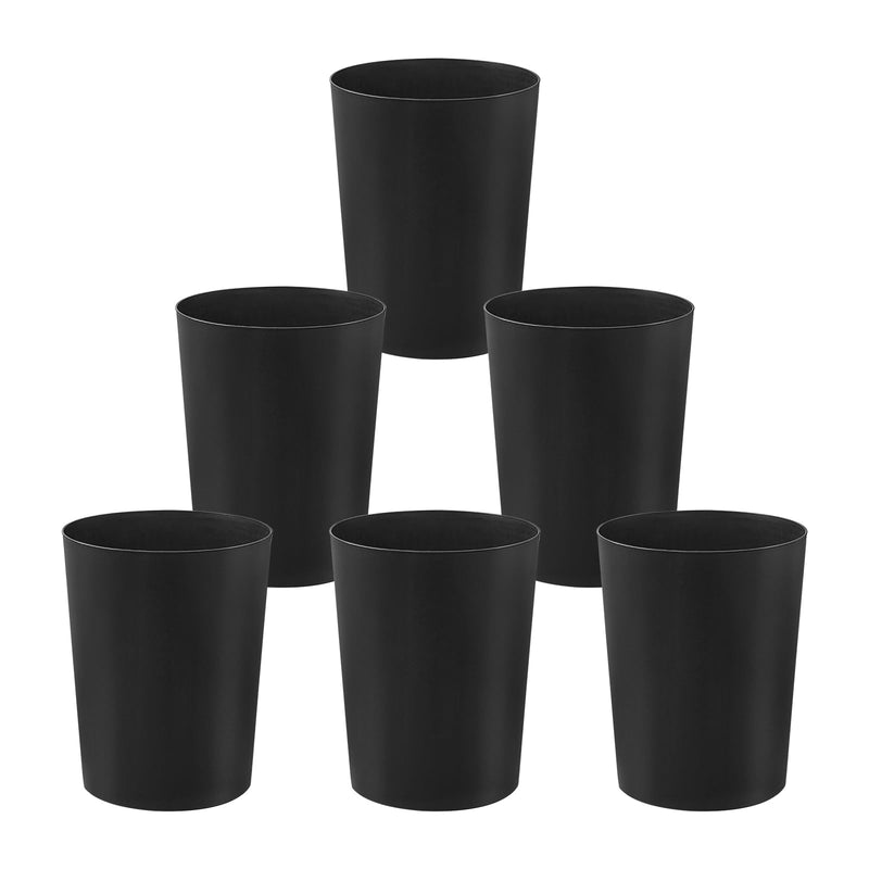 Cetomo 7.2L*6 Mülleimer, Abfalleimer, Papierkorb, Müllbehälter, Plastikmülleimer, Abfallbehälter für Papierabfall, Büro, Schlafzimmer, Kunststoff (PP), Schwarz, 7.2L (21 x 17.3 x 26.5 cm), 6er Set