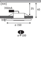 Paulmann Premium EBL Set Whirl rund dimmbar LED 3x6,7W 18VA 350mA 150mm Alu g./Satin Alu/Acryl