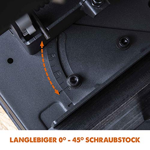 Evolution R355CPS Kappsäge Kapp-Zug-Gehrungssäge 2200 W | inkl. Ø 355 mm HM-Sägeblatt Multi-Material-Schneiden Holz, Aluminium, Stahl, Kunststoff | Schnittleistung von 120 x 120 mm | 0-45˚ Gehrung