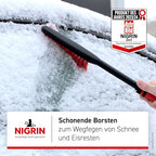 NIGRIN Eiskratzer Auto mit Schneebesen, ergonomischer rutschfester Softgriff, aus hochstabilem ABS, Schwarz-Rot