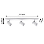Paulmann 66713 Spotlight Zyli IP44 Balken max 3x10W GU10 Weiß/Chrom 230V Metall 667.13 Deckenleuchte Lampe LED Deckenlampe ohne Leuchtmittel