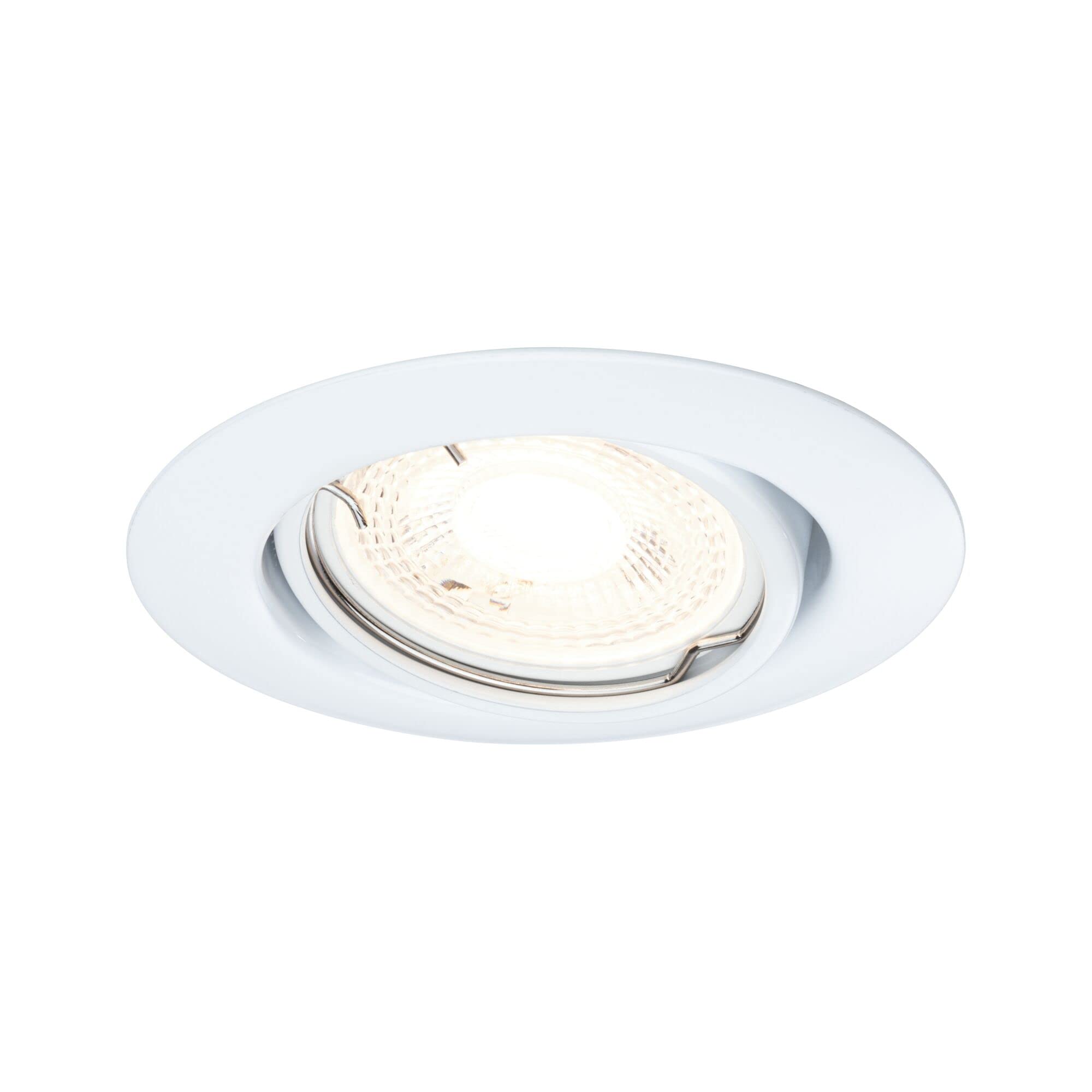 Paulmann 93400 Einbauleuchte Base rund schwenkbar max. 10x10W Einbaustrahler ohne Leuchtmittel Weiß Einbaulampe Metall Deckenspot GU10
