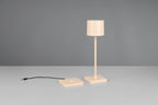 Reality Leuchten LED Akku Außen Tischleuchte Fernandez R54096166, Metall/Kunststoff sandfarbig, inkl. 1.5 Watt LED, Ladestation