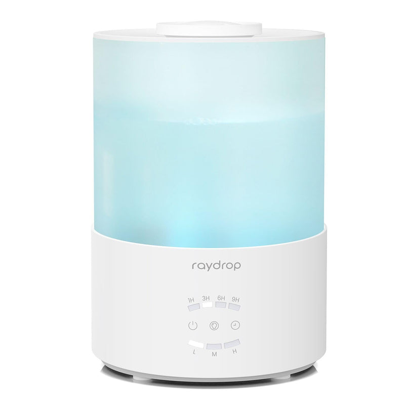 raydrop Luftbefeuchter Schlafzimmer 3L, Ultraschall Cool Mist Luftbefeuchter für große Räume & Zuhause, Top-Fill Humidifier für Baby & Pflanzen, Aroma Diffusor mit LED-Licht, Timer & Auto-Abschaltung