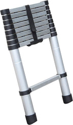 Teleskopleiter 2,6M/3,2M/3,8M/4,4M Rutschfester Aluleiter Schiebeleiter Sprossenleiter, aus hochwertigem Aluminium, Ausziehleiter Teleskop-Design Mehrzweckleiter max 150 kg Belastbarkeit Silber